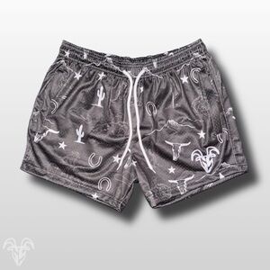 Goat Strength Western Mesh Shorts – 5”Inseam Athletic Shorts with Zipper Pockets